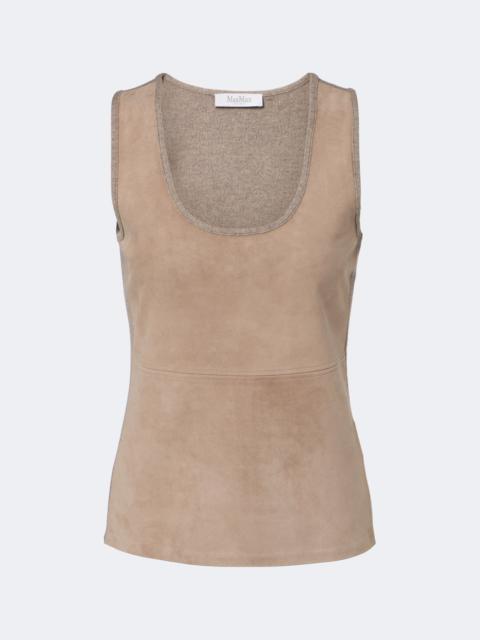 Max Mara Wool and cashmere-paneled suede top