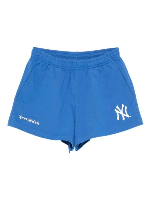 Sporty & Rich Yankees logo-print mini shorts