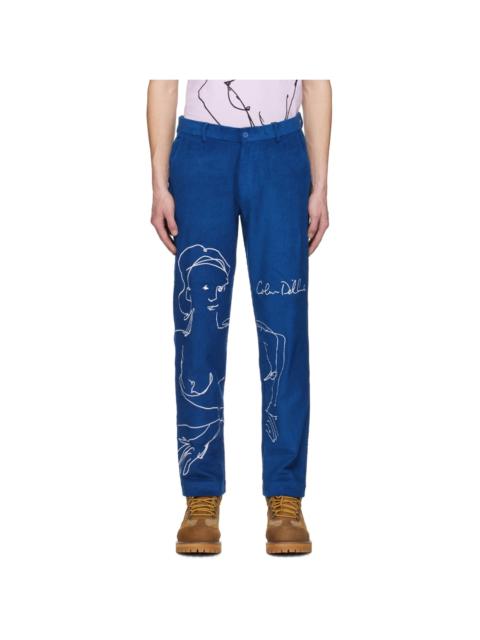 KidSuper Blue Embroidered Trousers