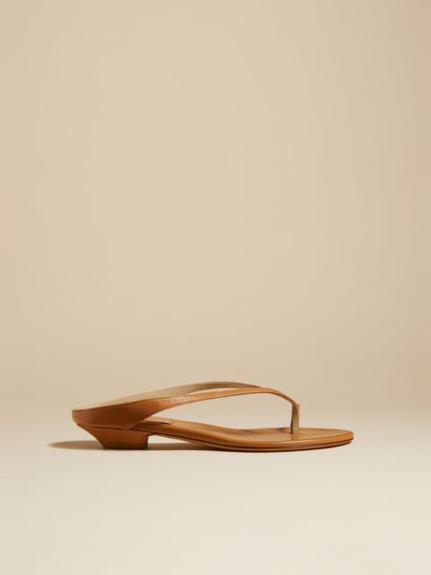 KHAITE The Marion Flat in Nougat Leather