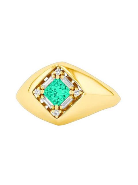 SUZANNE KALAN Emerald Diamond Signet Ring
