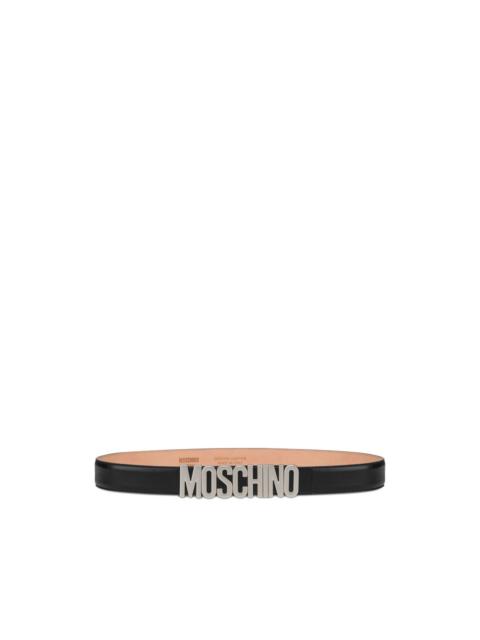 Moschino logo-lettering leather belt