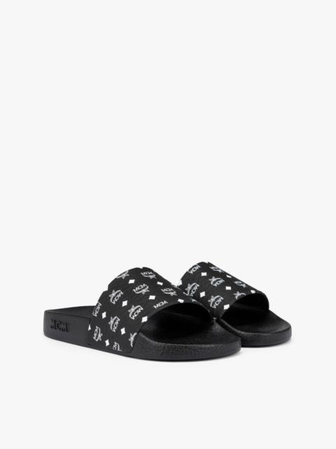 MCM Monogram Print Rubber Slides