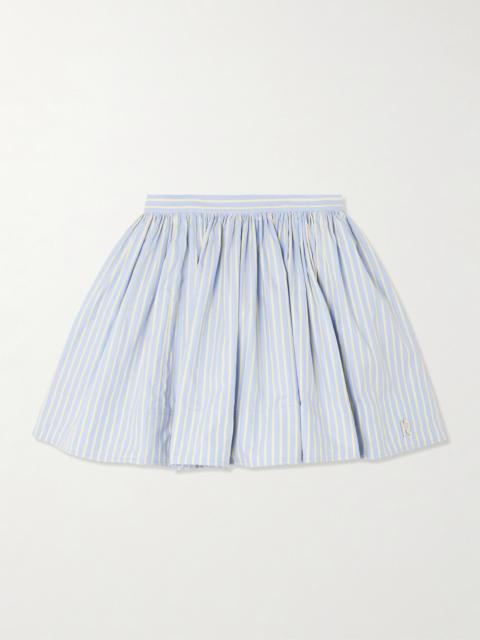 rabanne Embellished Pleated Striped Cotton-poplin Mini Skirt