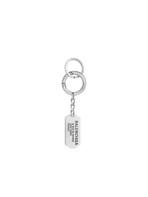 Tags Keychain in Antique Silver
