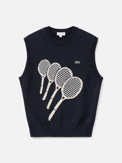 LACOSTE COTTON JACQUARD SWEATER VEST