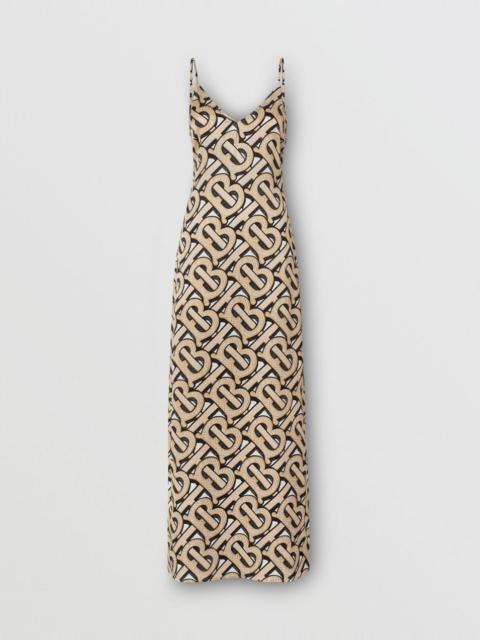 Burberry Monogram Print Silk Satin Slip Dress