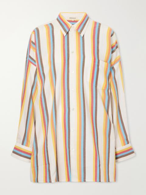 MARRAKSHI LIFE The Oversized Striped Cotton-poplin Shirt