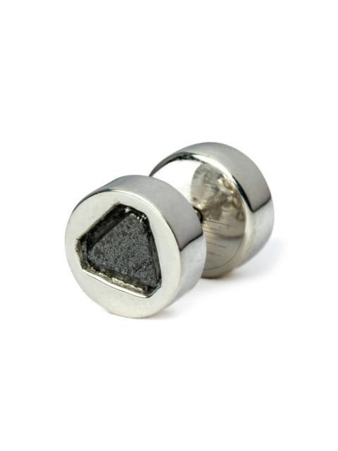 Parts of Four black diamond-encrusted stud earring