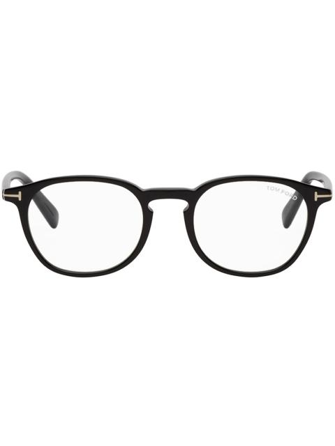 TOM FORD Black Blue Block Round Glasses