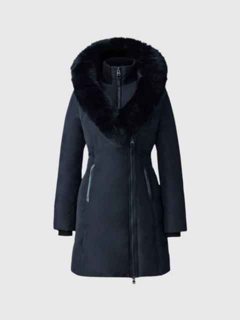 MACKAGE KAY Down coat with blue fox fur Signature Mackage Collar
