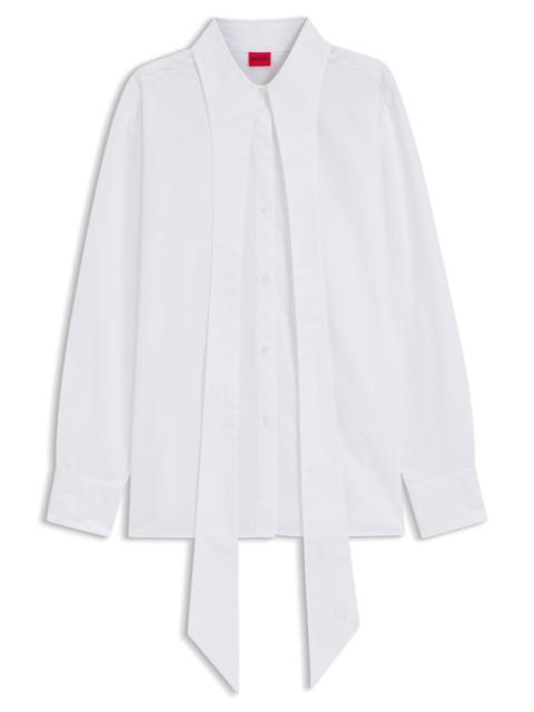 HUGO REGULAR-FIT BLOUSE WITH BOW-TIE COLLAR