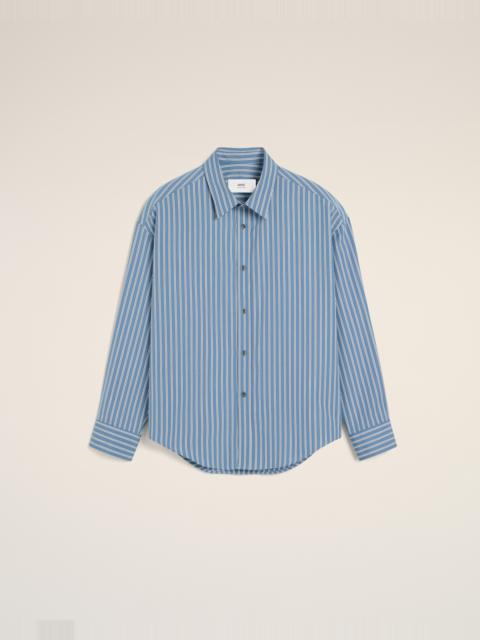 AMI Paris BLUE COTTON BOXY FIT SHIRT