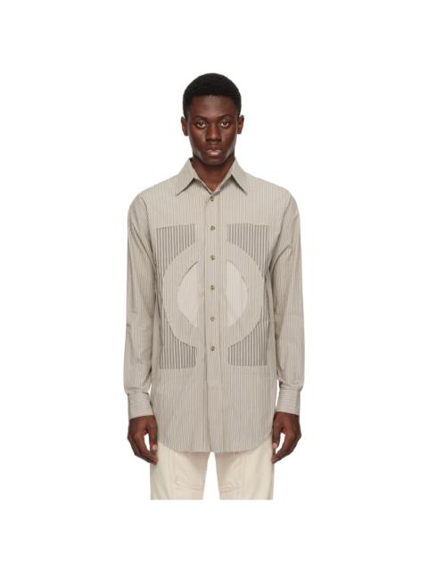 EDWARD CUMING Brown Cutout Shirt