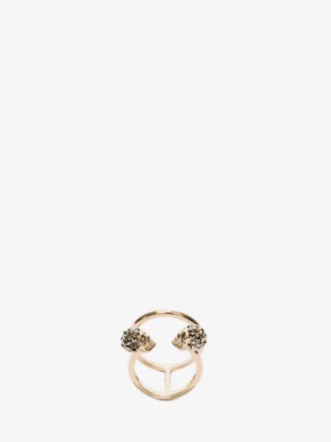 Alexander McQueen Twin Skull Double Ring