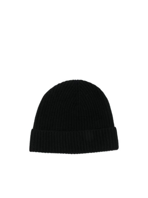 Sunspel cashmere ribbed beanie hat
