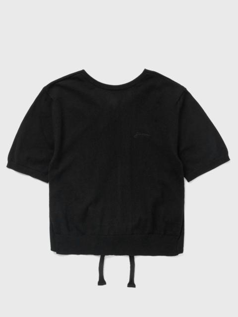 GANNI Sheer Cotton Back Tie Top