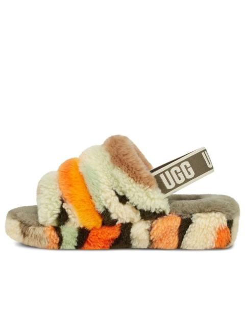 UGG (WMNS) UGG Fluff Yeah Slide Cali Collage 'Olive Green' 1118164-OLV