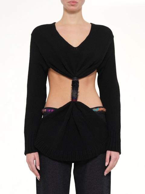 Loewe Embroidered Knot Sweatshirt in Black