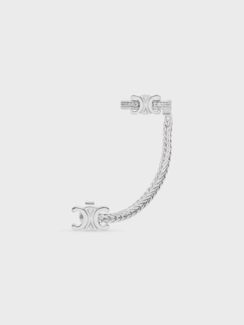 CELINE Celine Daisy Ear Cuff in Brass with Rhodium Finish and Crystals