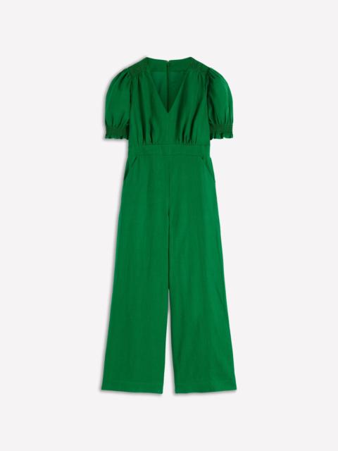 BODEN Anna Linen Jumpsuit-Amazon Green