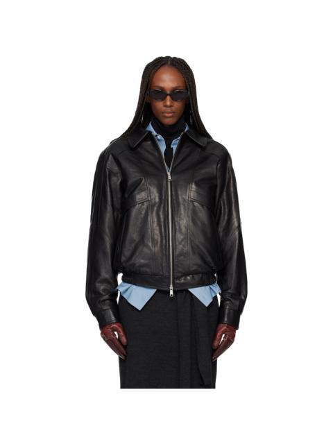 Tonywack Black Vegetable Tanned Lamb Leather Zip Jacket