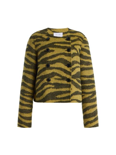 Proenza Schouler Courtney Zebra Jacquard Wool-Cashmere Blend Jacket