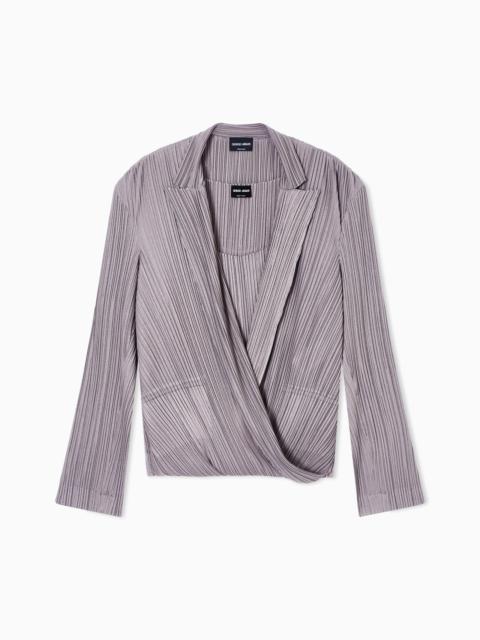 GIORGIO ARMANI PLEATED JERSEY TWIN-SET