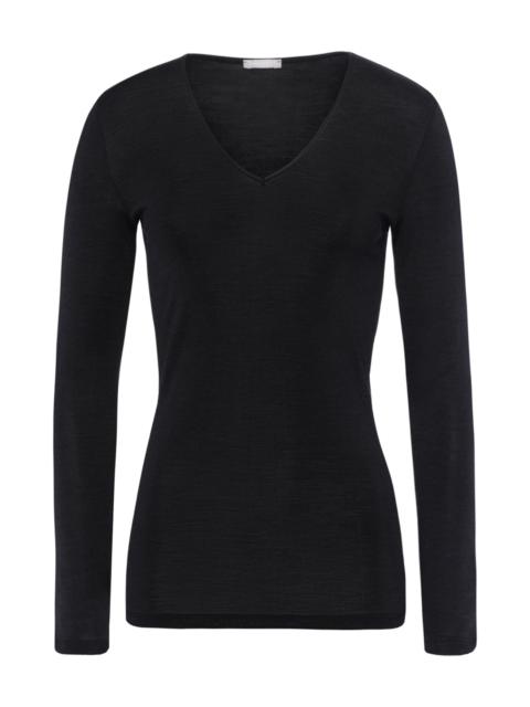 HANRO Woolen Silk W Wool And Silk V-Neck Fitted Top