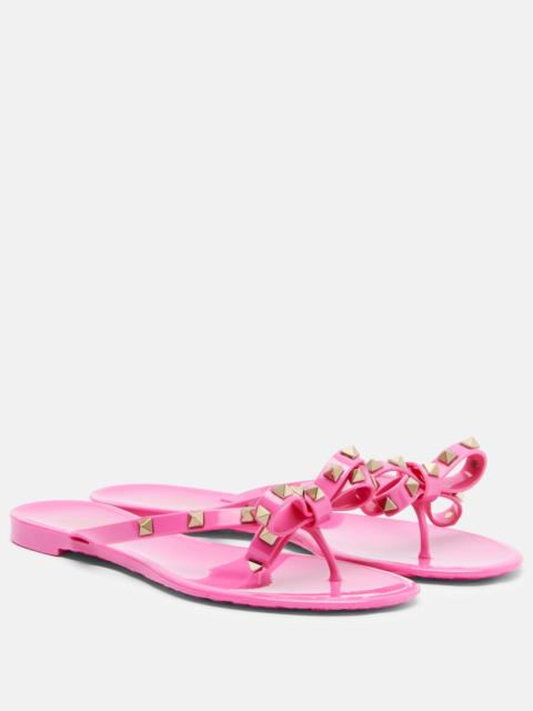Valentino Rockstud bow-detail thong sandals