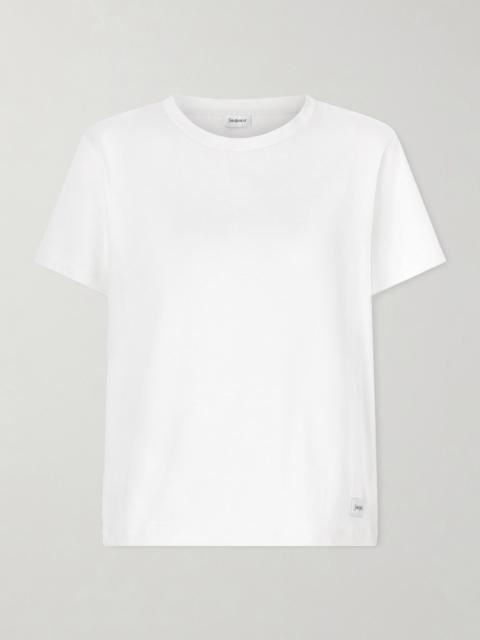SAINT LAURENT Appliquéd Cotton And Modal-blend Jersey T-shirt