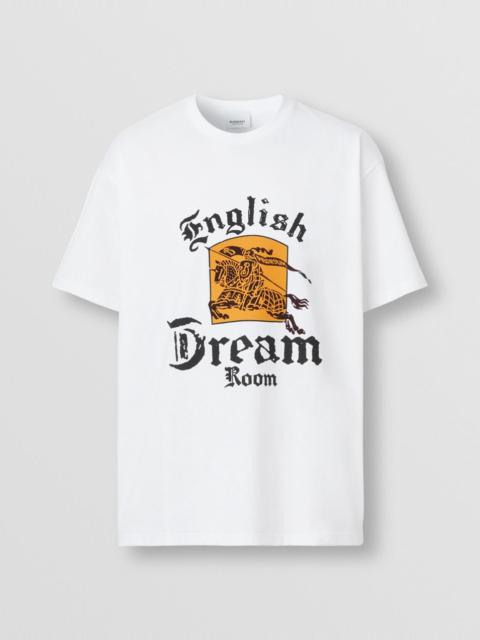 Slogan Print Cotton Oversized T-shirt