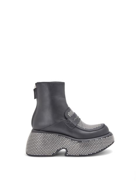 Loewe Studded loafer boot in calfskin