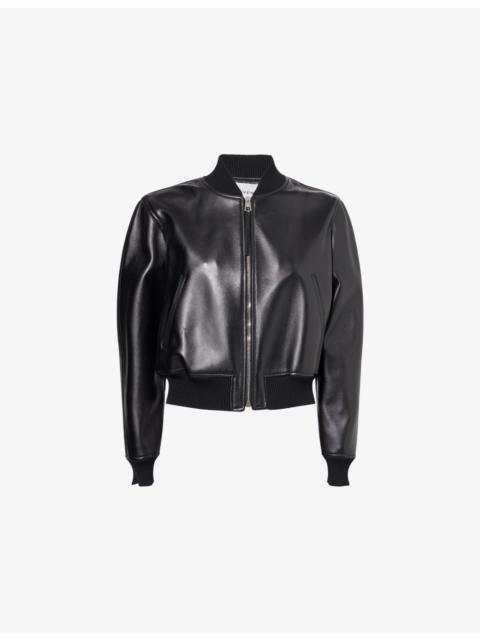 Givenchy Cropped Leather Bomber Jacket