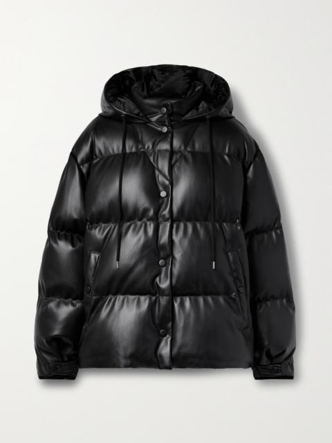 Stella McCartney + Net Sustain Hooded Quilted Padded Vegetarian Leather Jacket