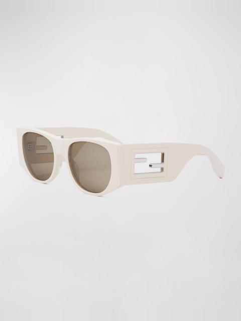 FENDI Baguette Acetate Oval Sunglasses