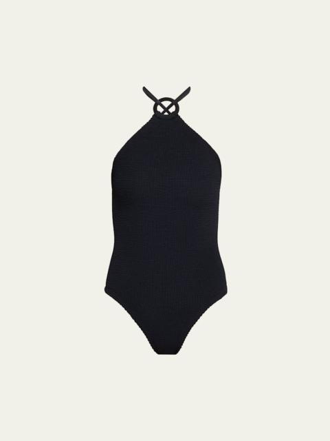 Hunza G Jasmine High-Neck One-Piece Swimsuit