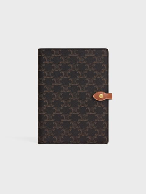 CELINE MEDIUM NOTEBOOK COVER IN TRIOMPHE CANVAS AND CALFSKIN