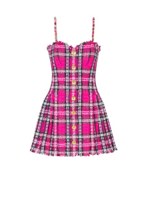 Plaid dress with chain straps