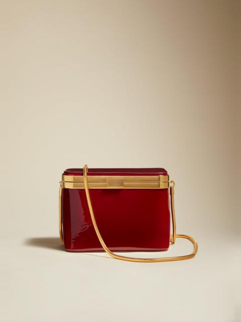 KHAITE The Eloise Minaudière in Deep Red Patent Leather