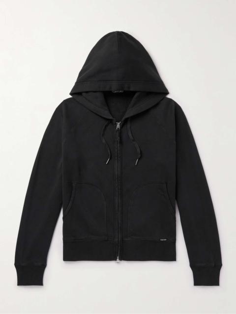 Garment-Dyed Cotton-Jersey Zip-Up Hoodie