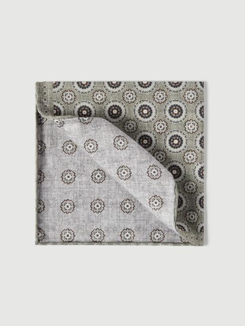 Brunello Cucinelli Silk pocket square with medallion design