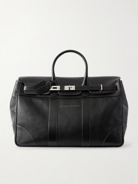 Brunello Cucinelli Panelled Full-Grain Leather Weekend Bag