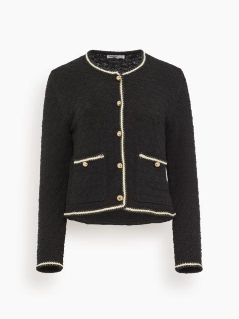SIMKHAI Anouk Button Front Jacket in Black Ivory