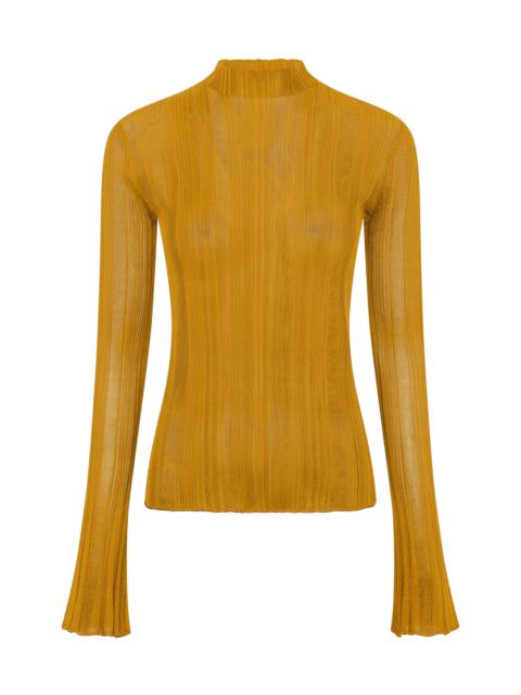 GABRIELA HEARST Aveda Mockneck Knit Sweater in Golden Birch Silk