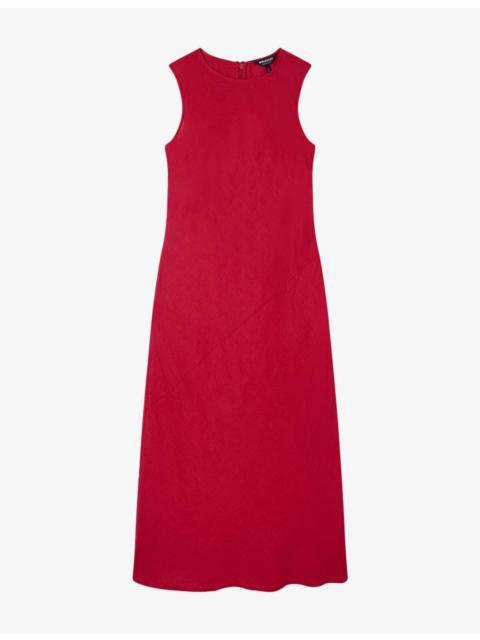 WHISTLES Bias-Cut Sleeveless Linen Midi Dress