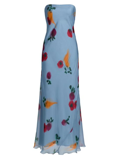 STAUD Women's Cassie Chiffon Strapless Maxi Dress - Farmers Market Slate