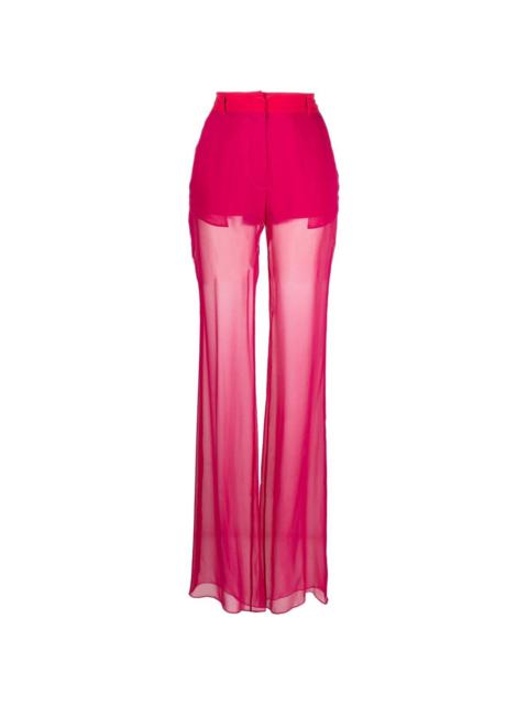 silk-georgette flared trousers