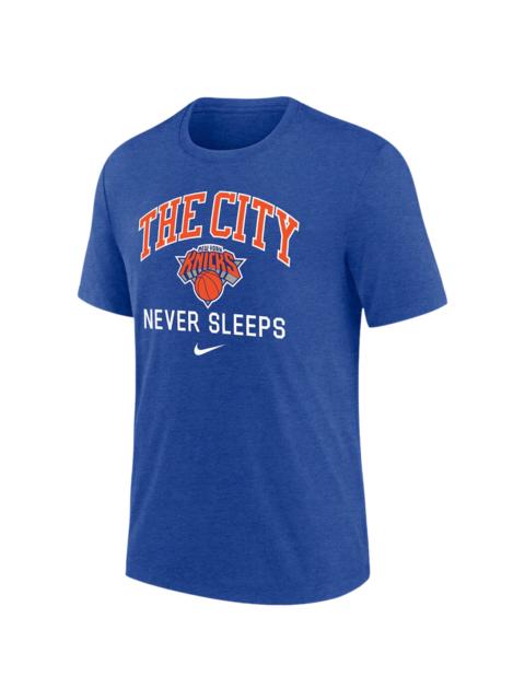 Nike Knicks Heather Tri-Blend T-Shirt "Royal" Nike002