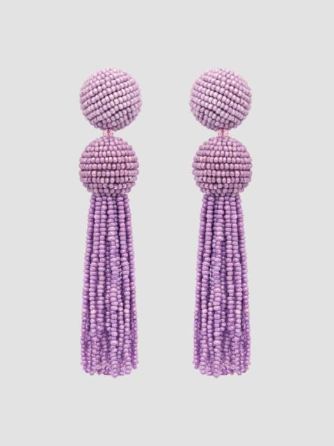 Oscar de la Renta Women's Beaded Tassel Drop Earrings - Lilac